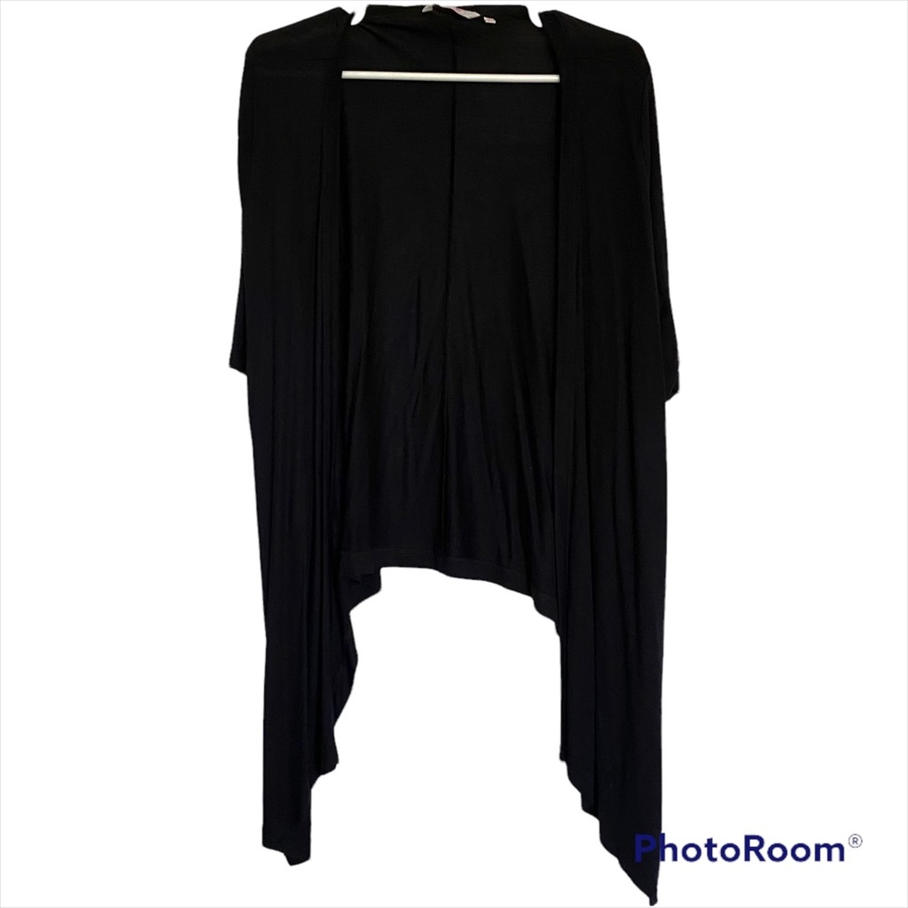 Ginger Black Half Sleeve Cardigan with Tie Knot Front